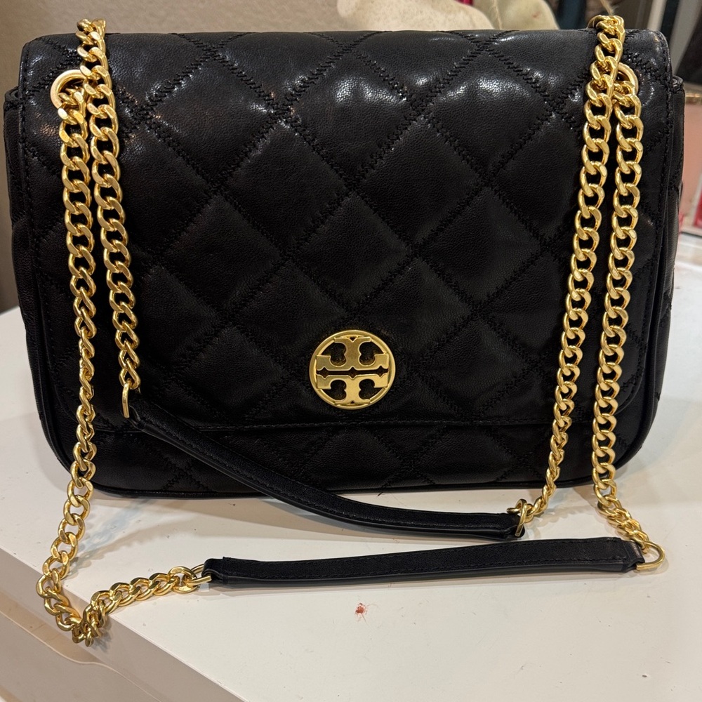 Black Quilted Leather Shoulder Bag